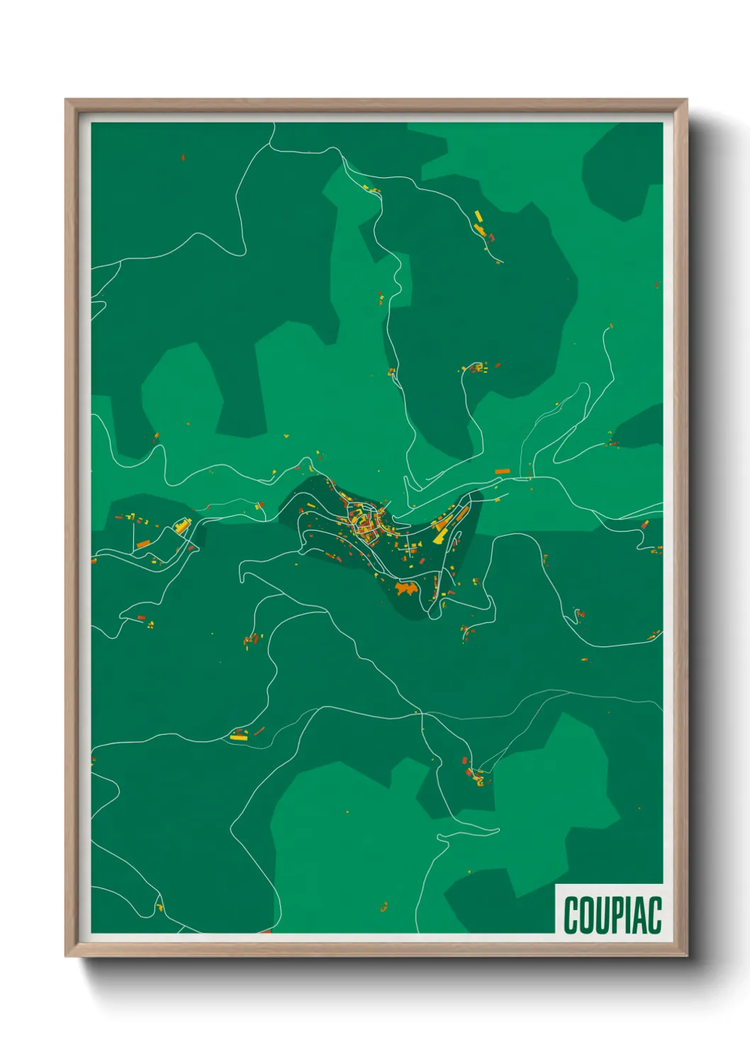 Une affiche de carte sur Coupiac