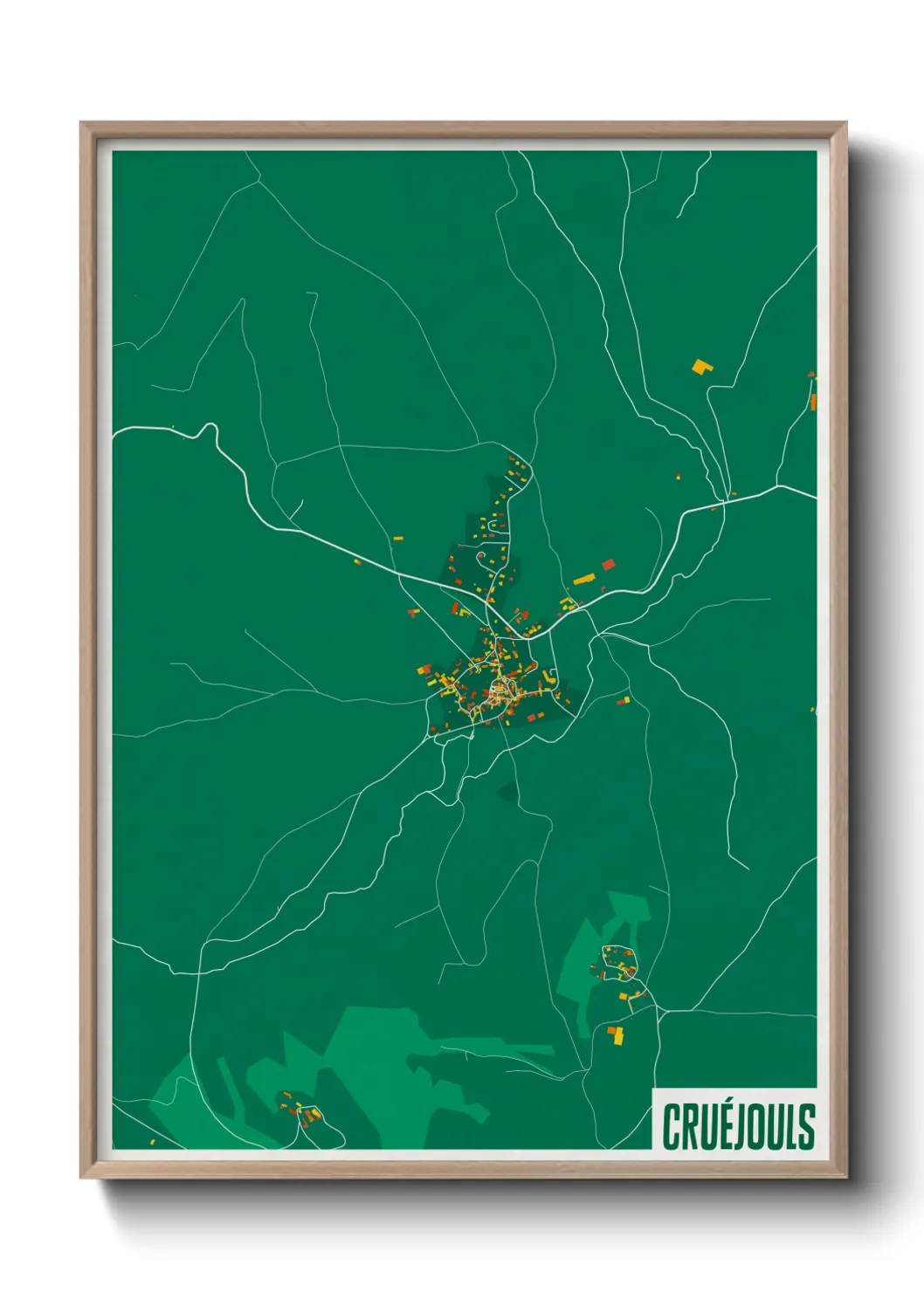 Une affiche de carte sur Cruéjouls