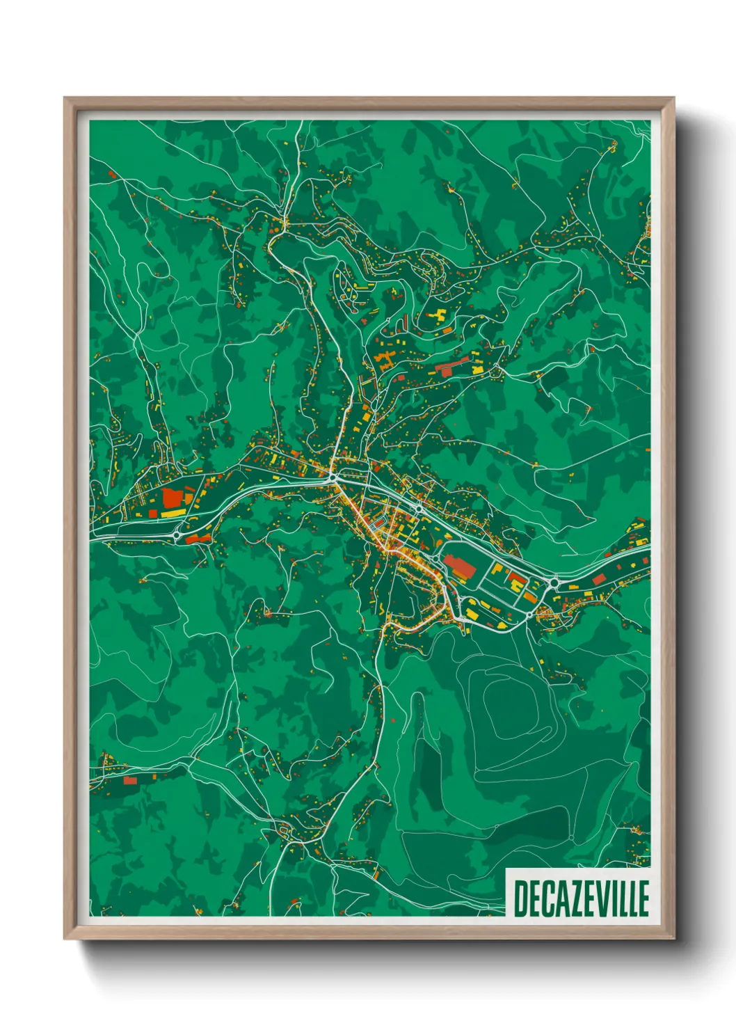 Une affiche de carte sur Decazeville