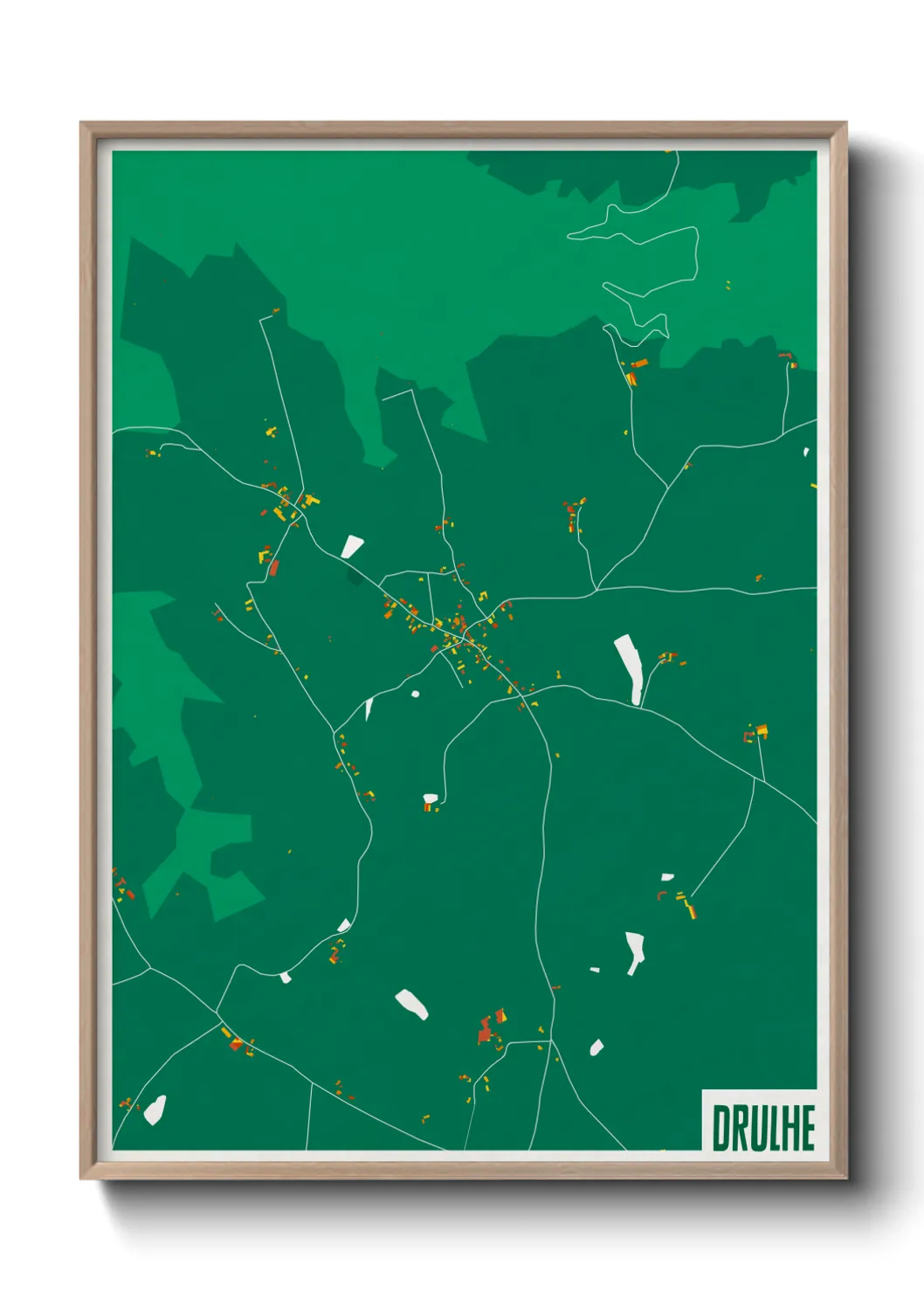 Une affiche de carte sur Drulhe