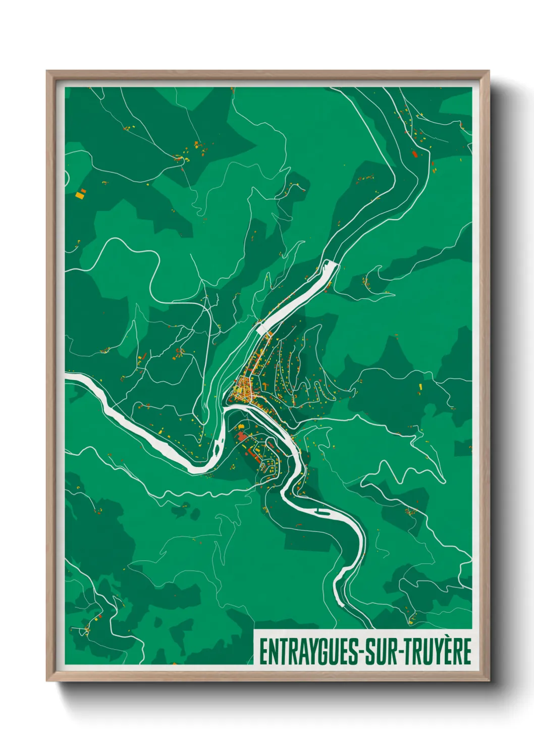 Une affiche de carte sur Entraygues-sur-Truyère