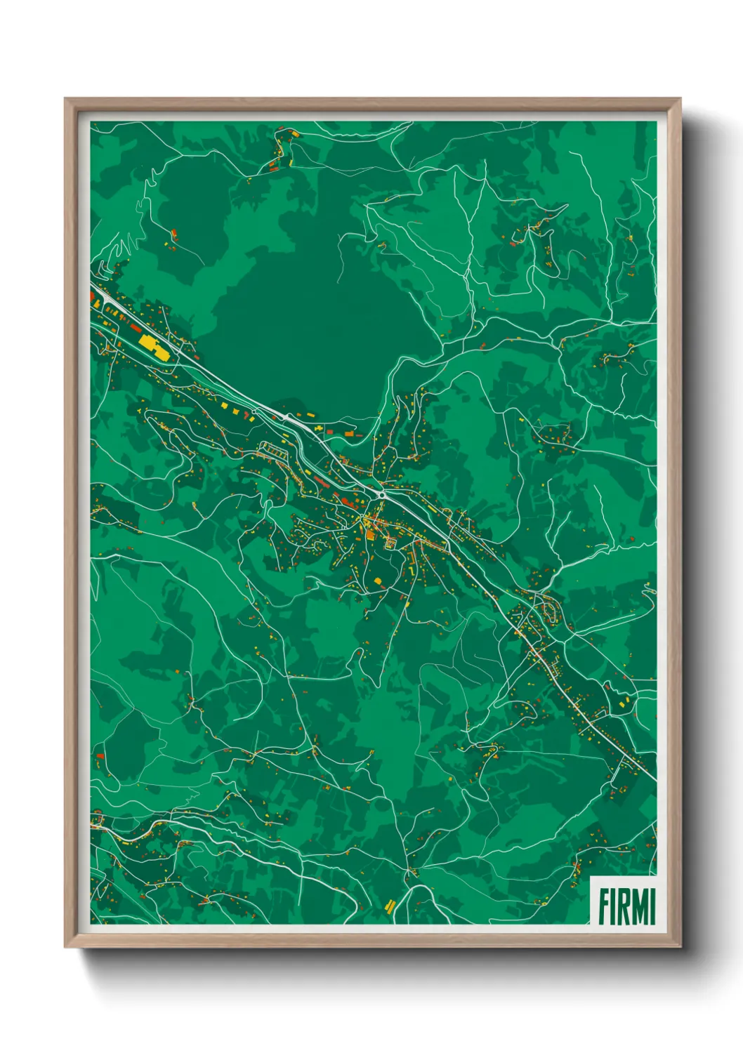 Une affiche de carte sur Firmi