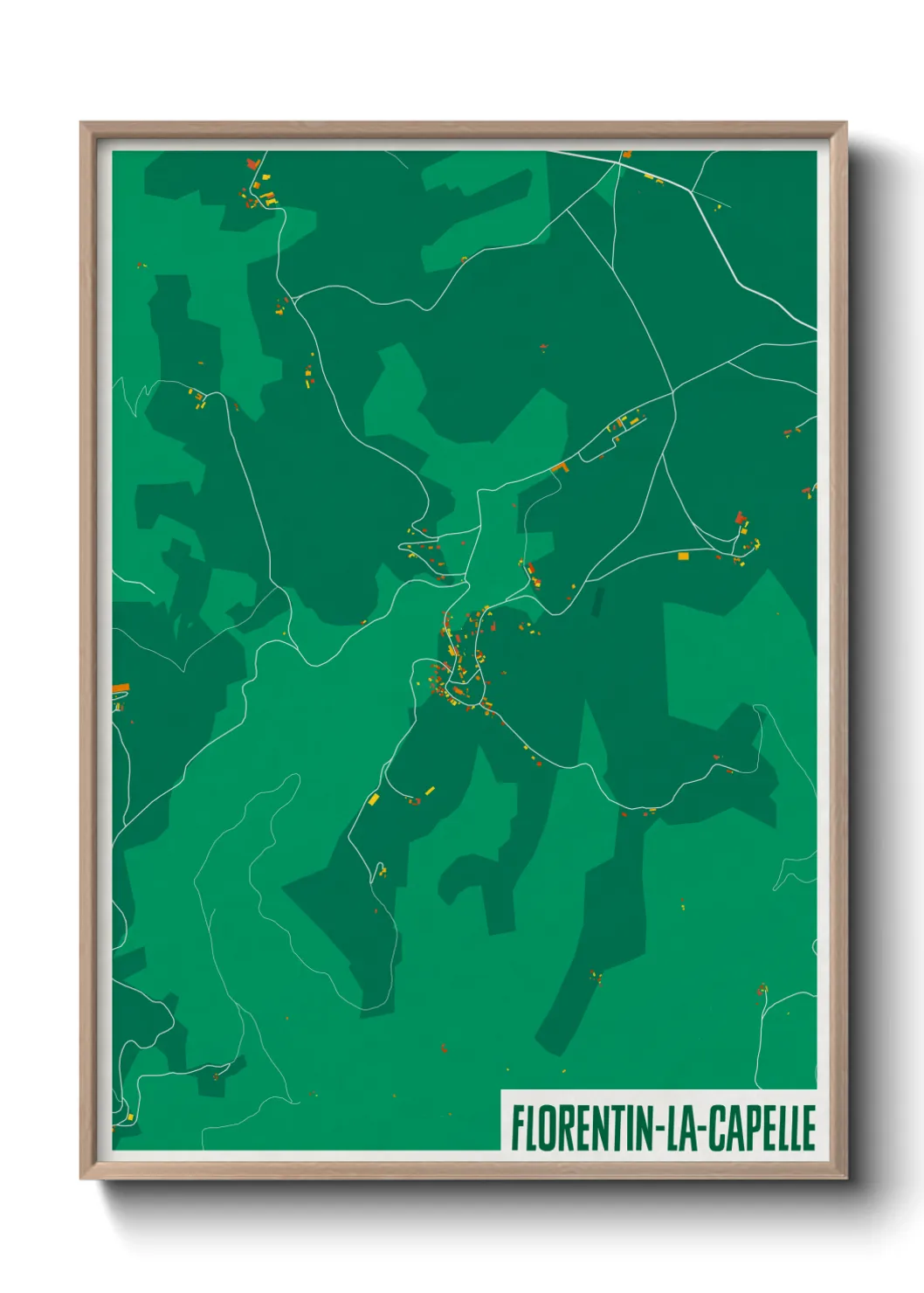 Une affiche de carte sur Florentin-la-Capelle
