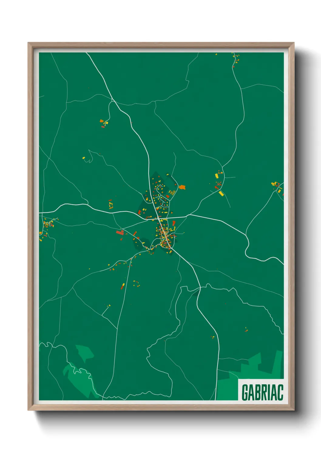 Une affiche de carte sur Gabriac