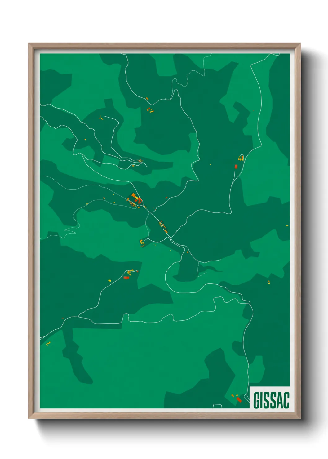 Une affiche de carte sur Gissac