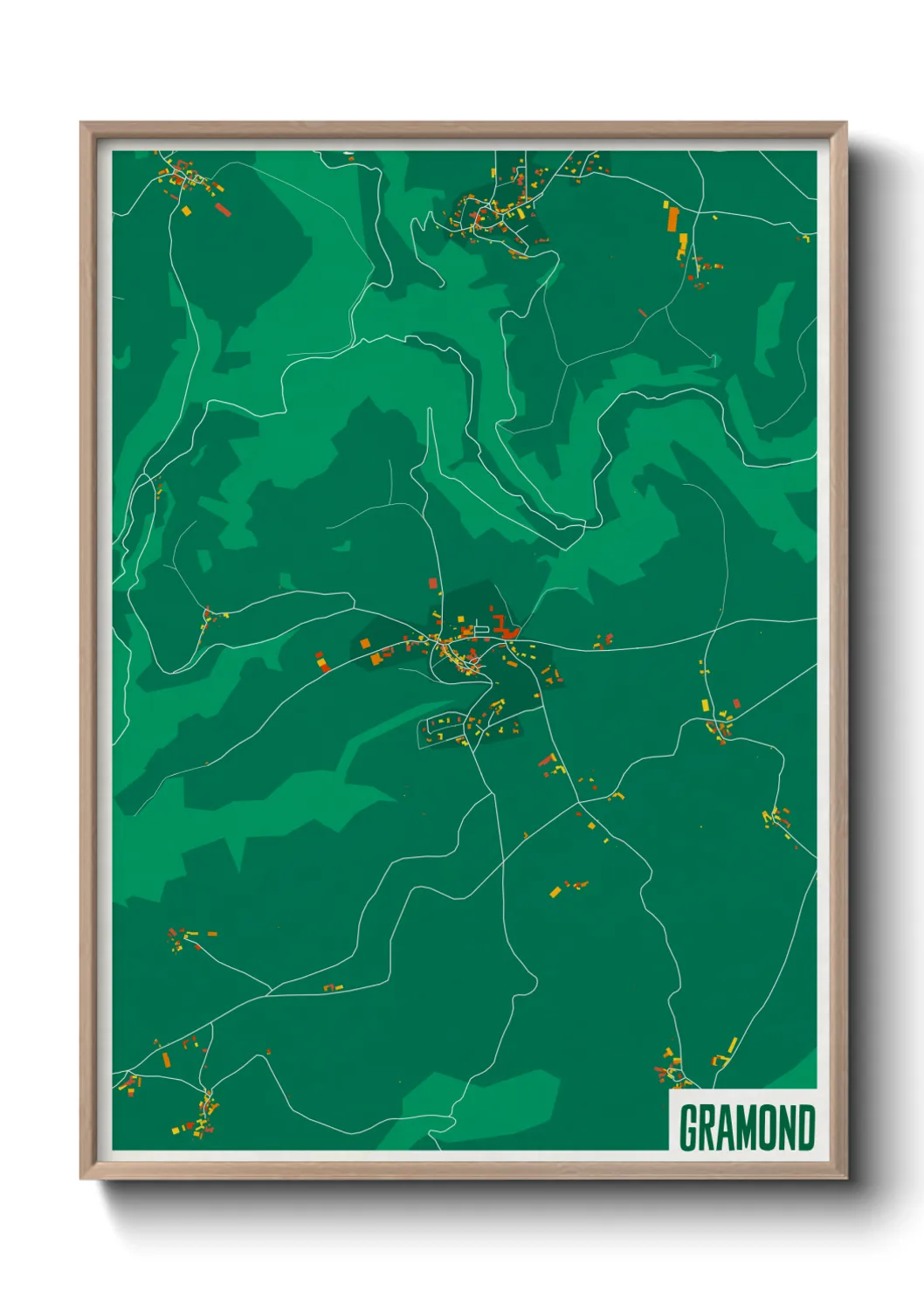 Une affiche de carte sur Gramond