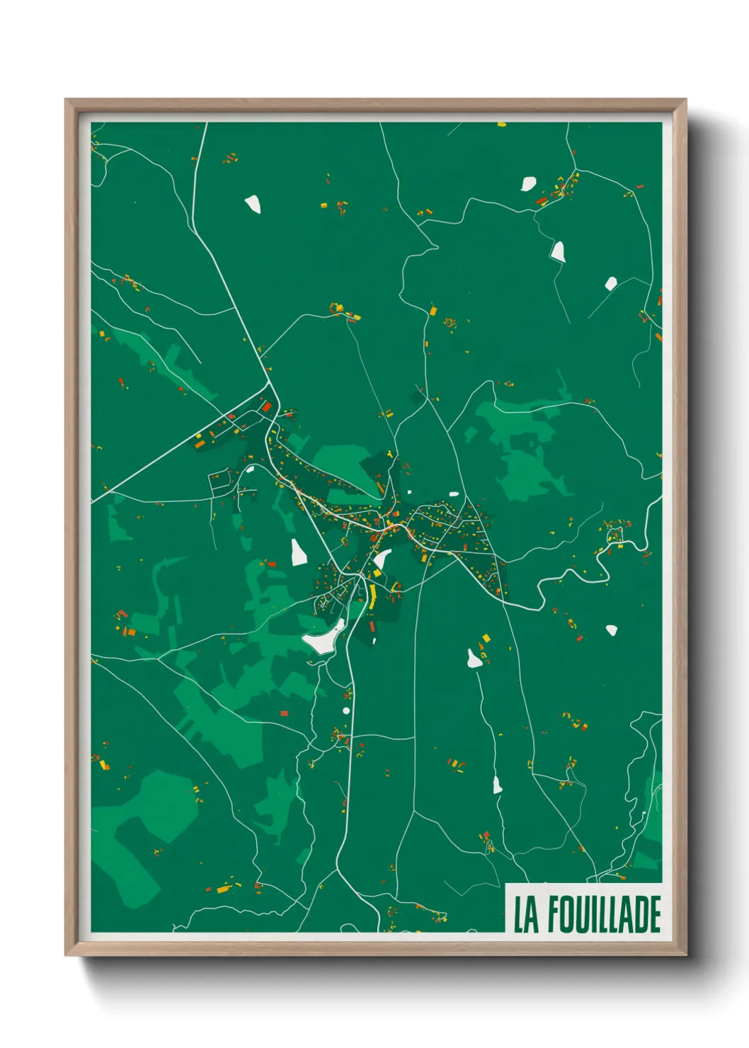Une affiche de carte sur La Fouillade
