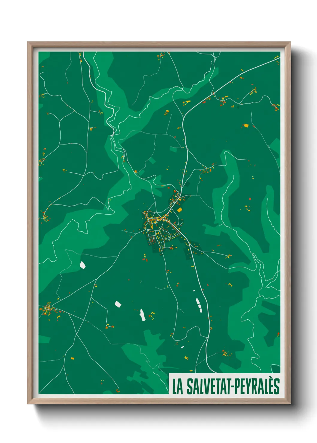 Une affiche de carte sur La Salvetat-Peyralès