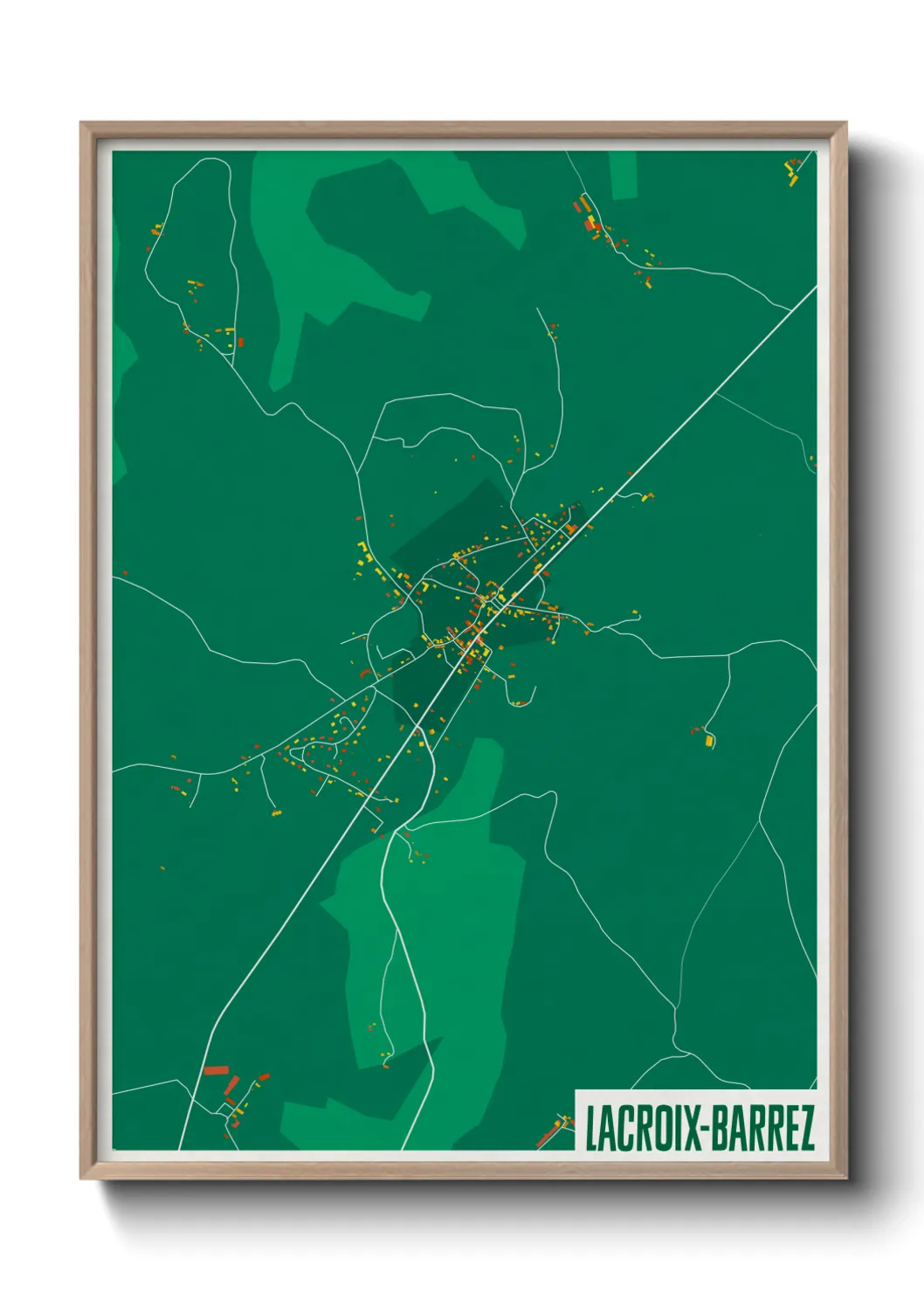 Une affiche de carte sur Lacroix-Barrez