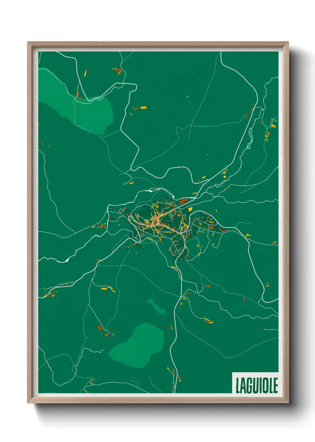 Une affiche de carte sur Laguiole