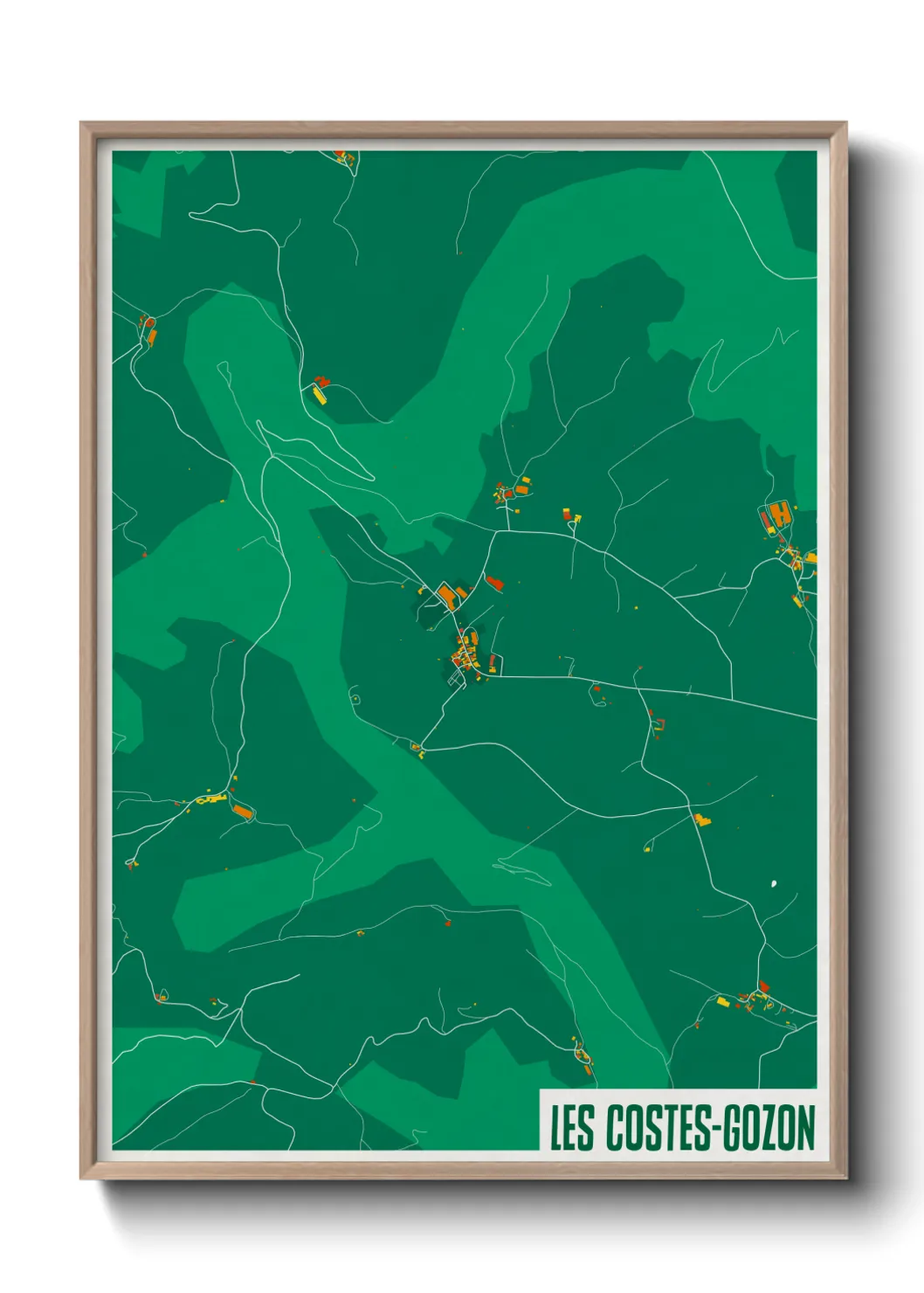 Une affiche de carte sur Les Costes-Gozon
