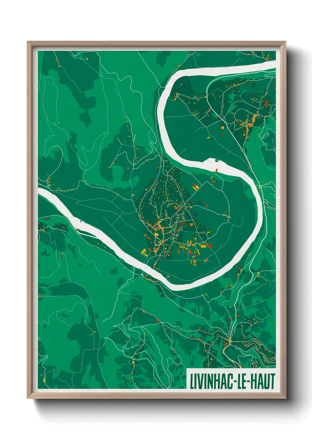 Une affiche de carte sur Livinhac-le-Haut
