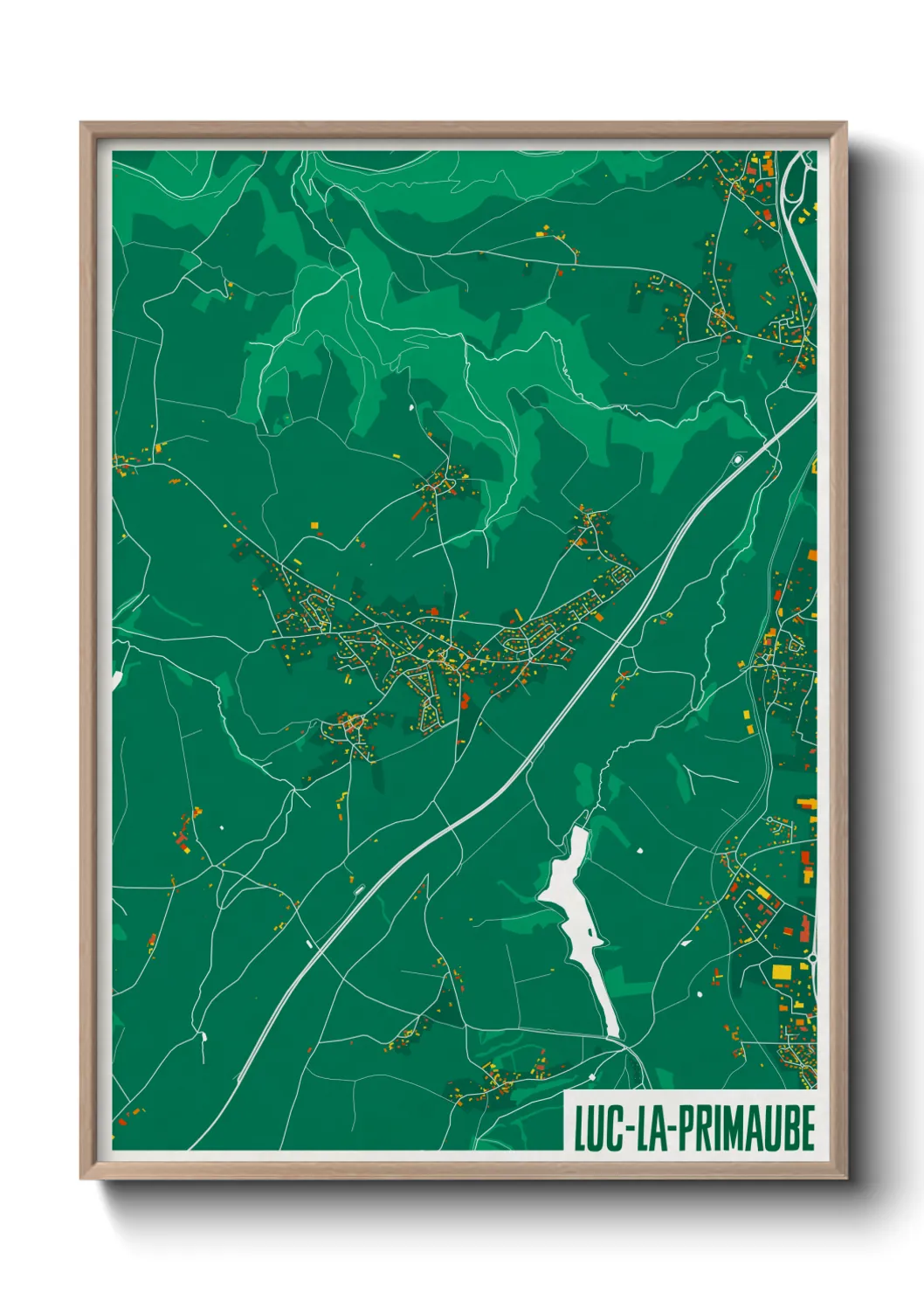 Une affiche de carte sur Luc-la-Primaube