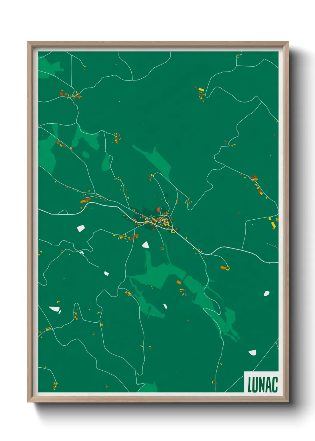 Une affiche de carte sur Lunac