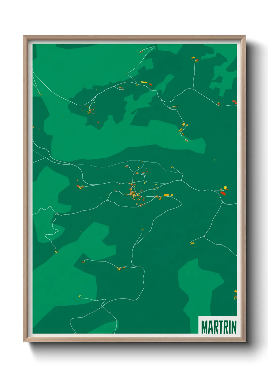 Une affiche de carte sur Martrin