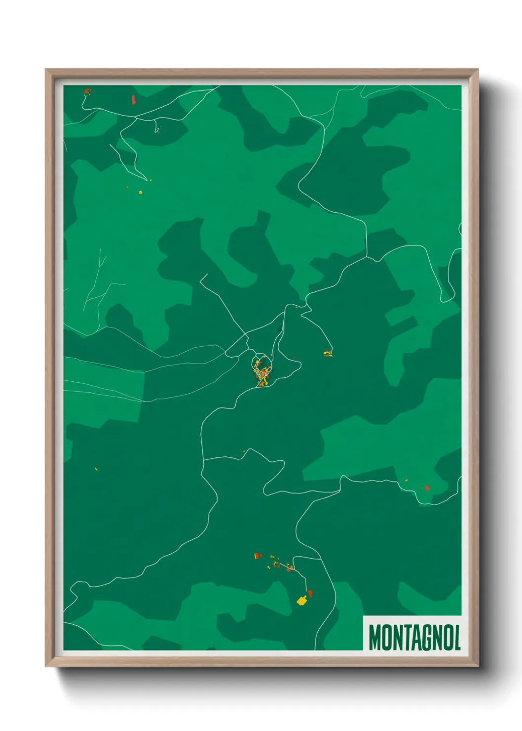 Une affiche de carte sur Montagnol