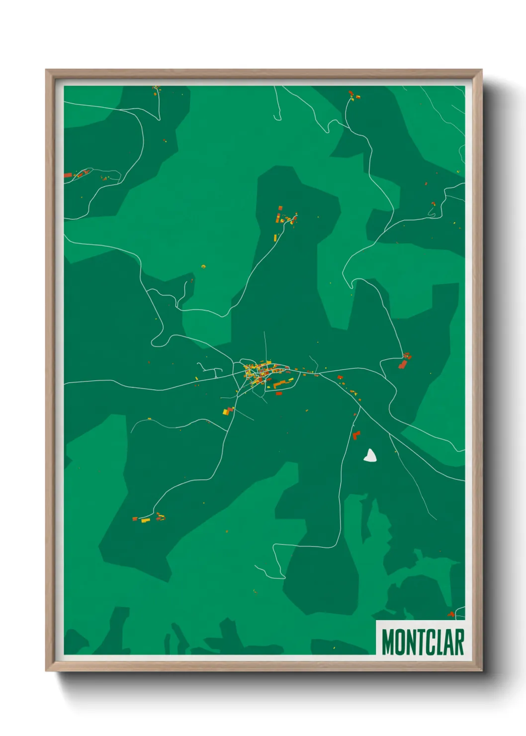 Une affiche de carte sur Montclar