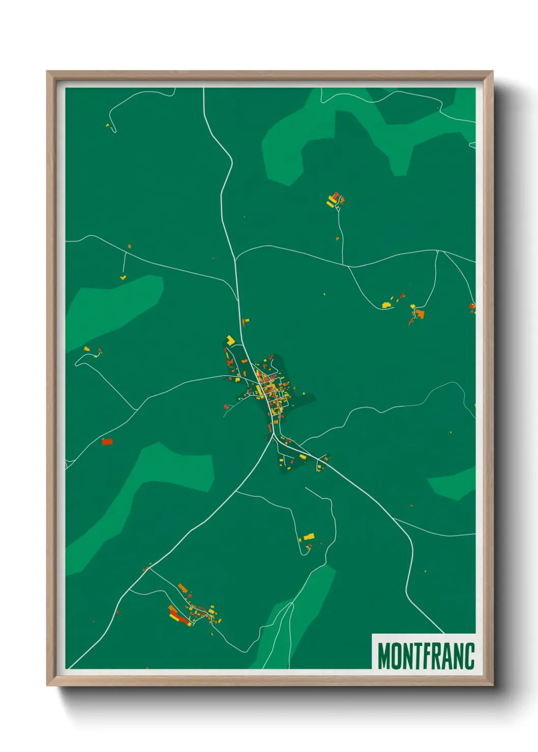 Une affiche de carte sur Montfranc