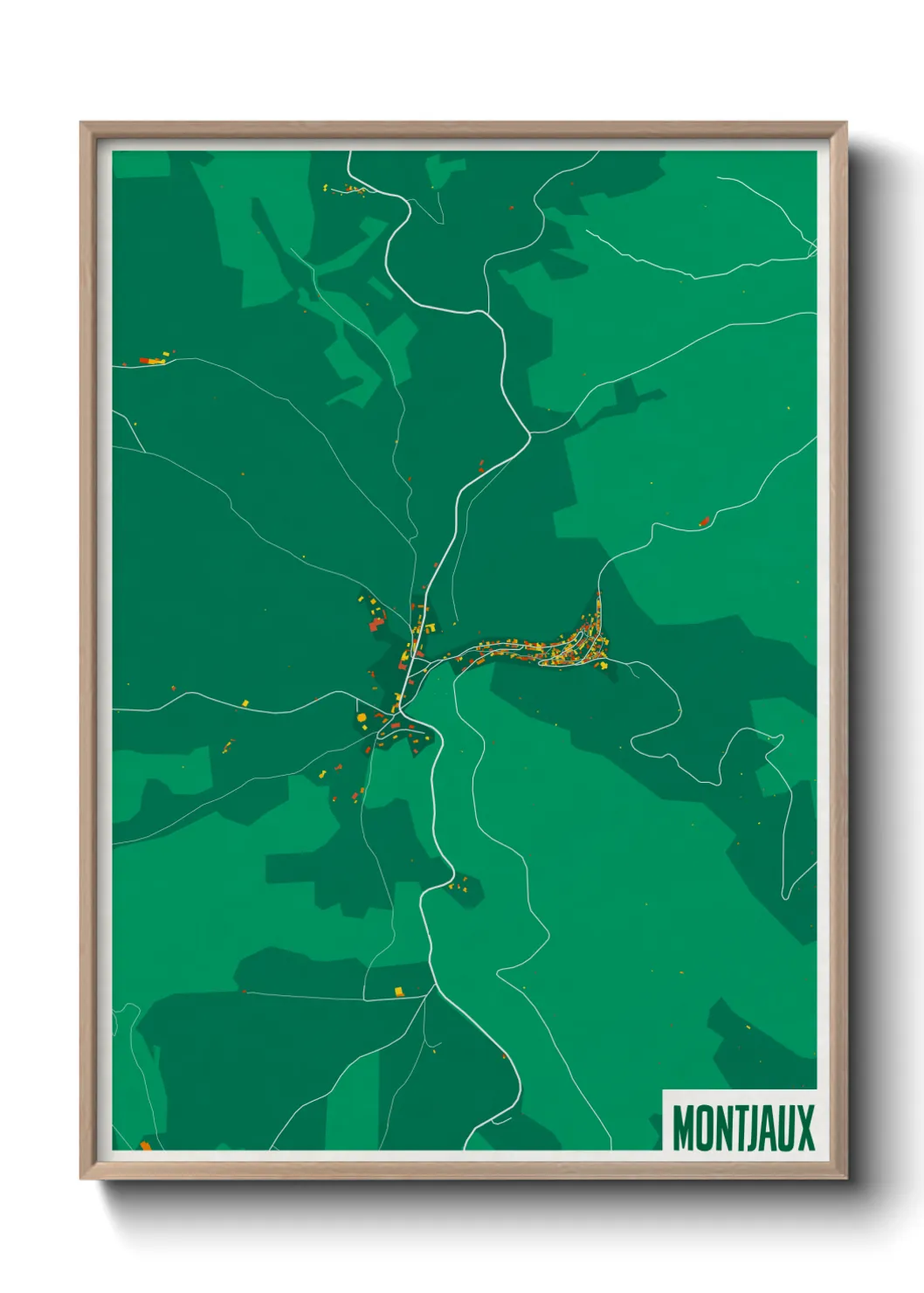 Une affiche de carte sur Montjaux