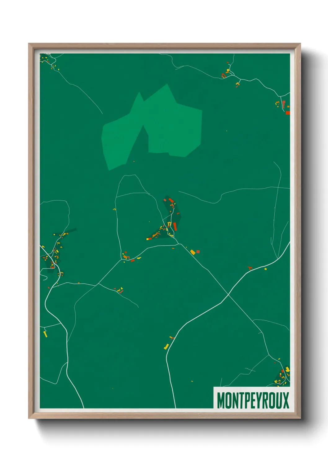 Une affiche de carte sur Montpeyroux