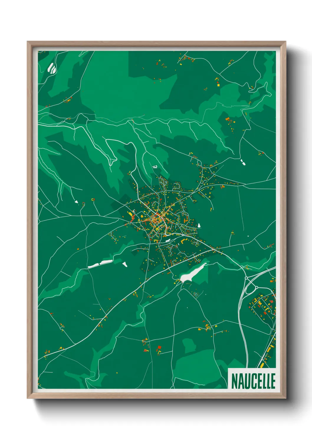 Une affiche de carte sur Naucelle