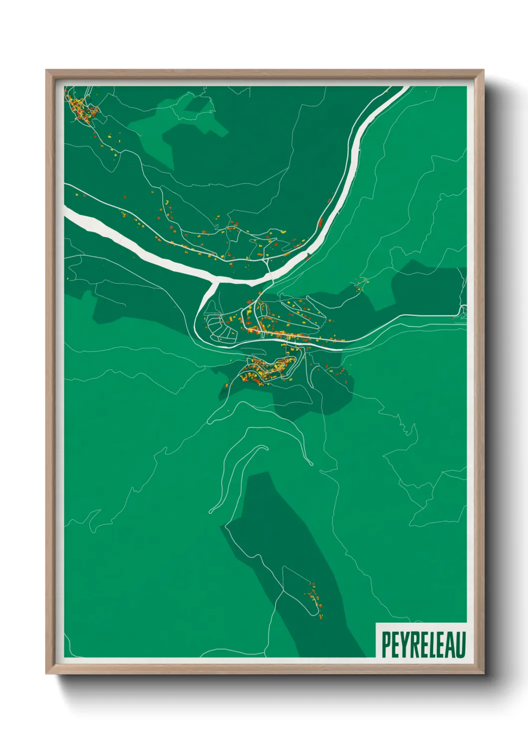 Une affiche de carte sur Peyreleau