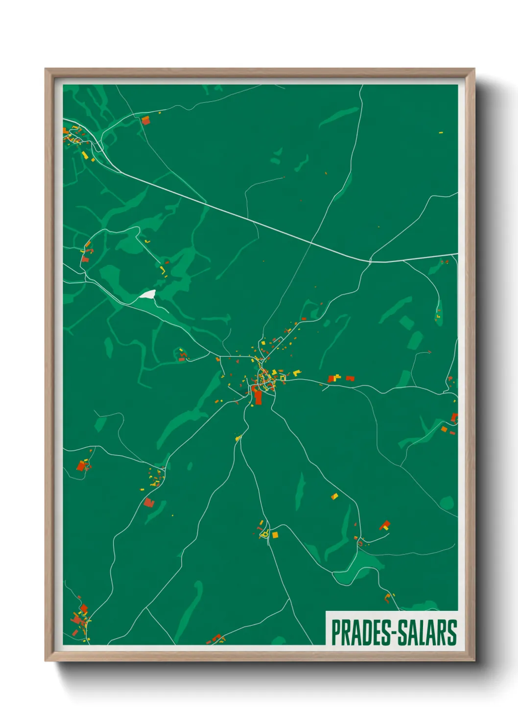 Une affiche de carte sur Prades-Salars