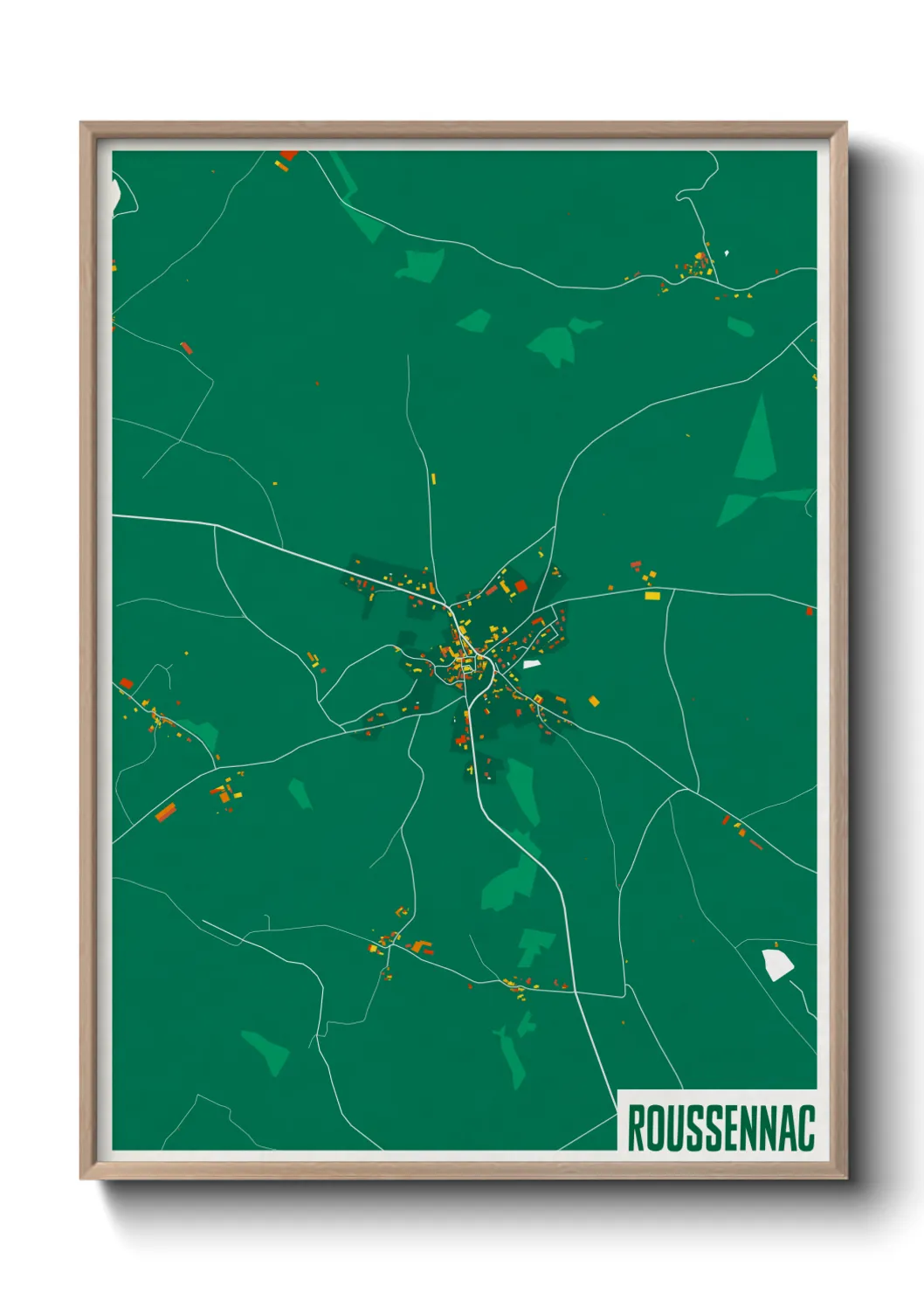 Une affiche de carte sur Roussennac