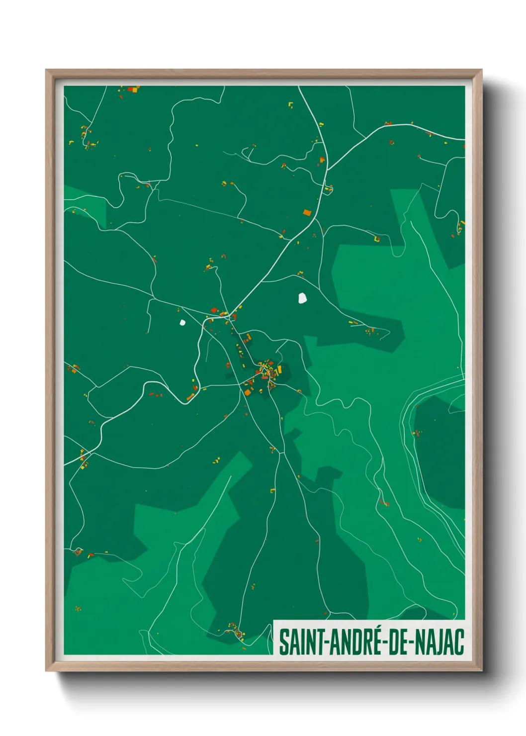 Une affiche de carte sur Saint-André-de-Najac