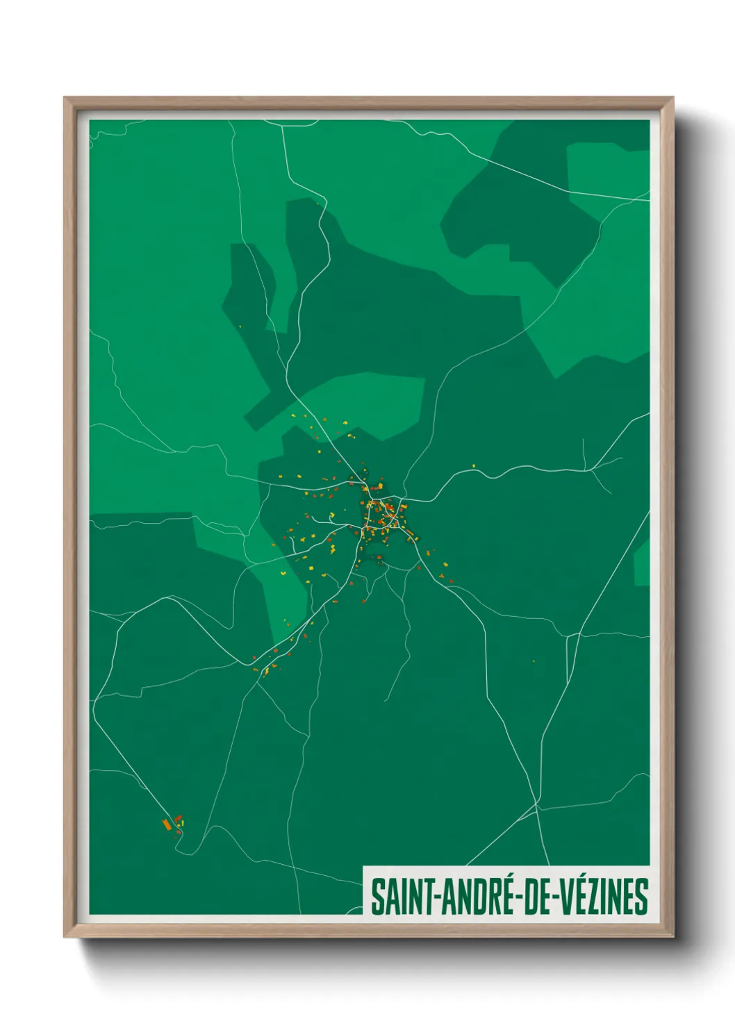 Une affiche de carte sur Saint-André-de-Vézines
