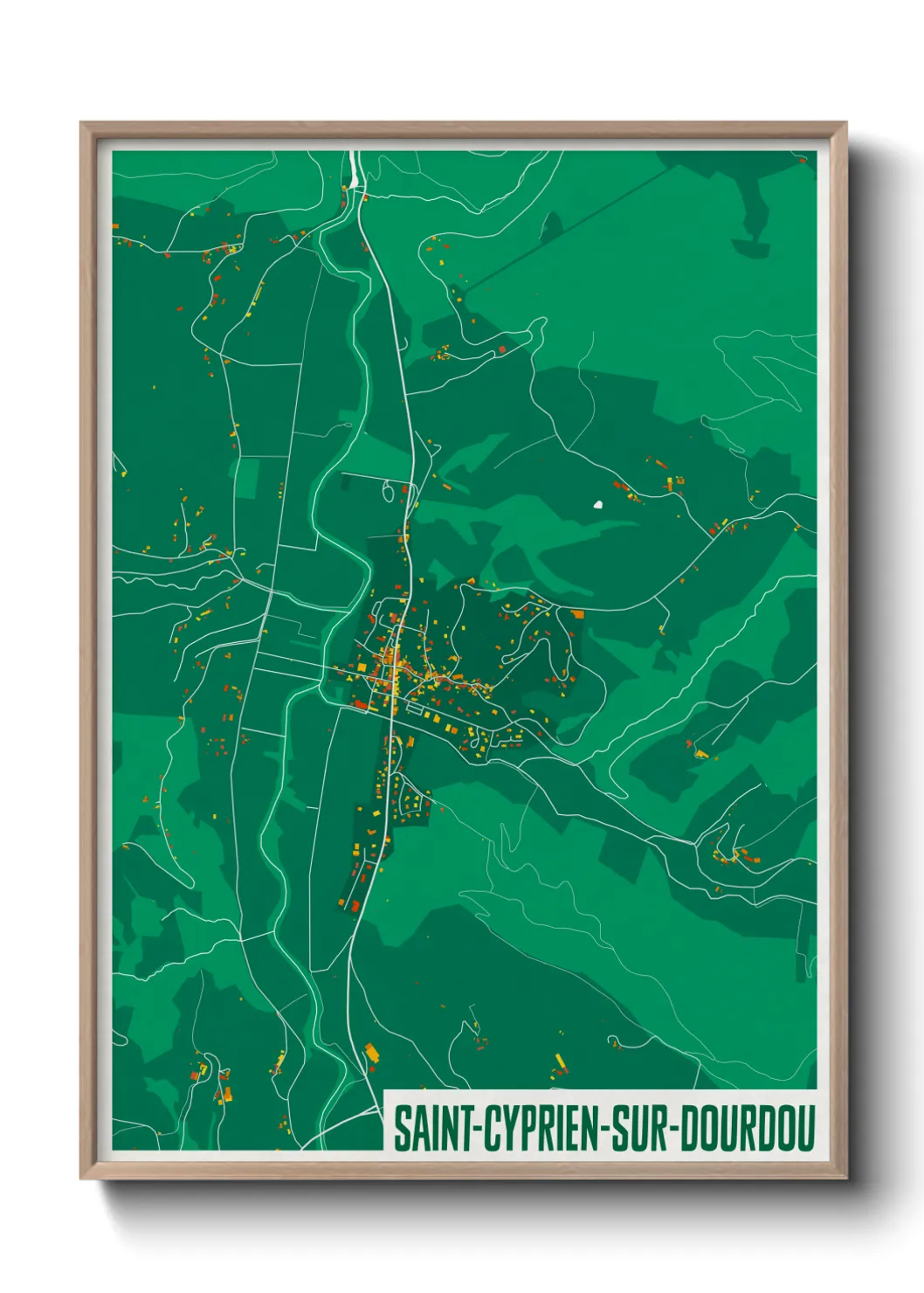 Un poster carteSaint-Cyprien-sur-Dourdou