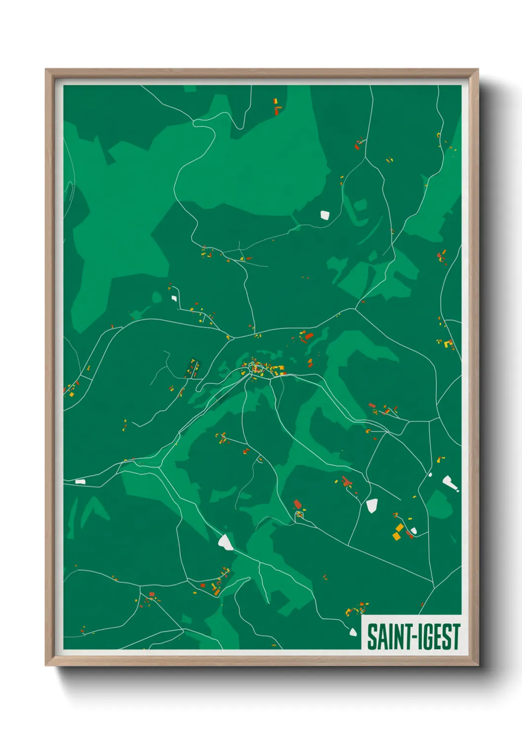 Une affiche de carte sur Saint-Igest