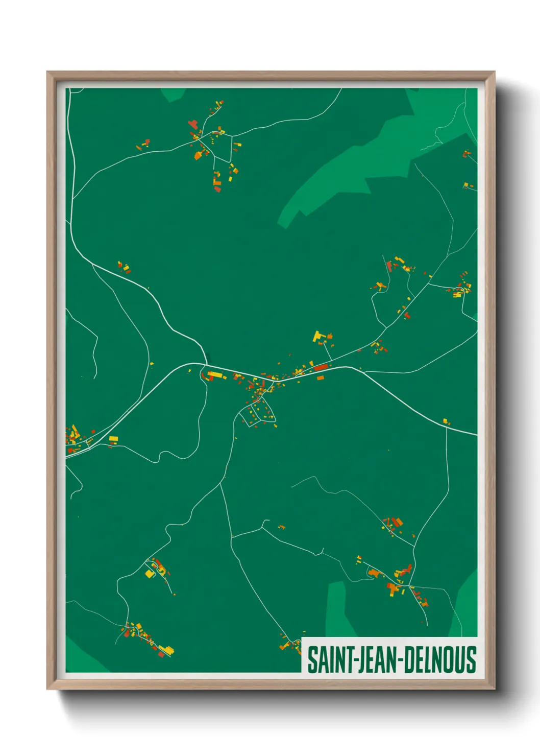 Une affiche de carte sur Saint-Jean-Delnous