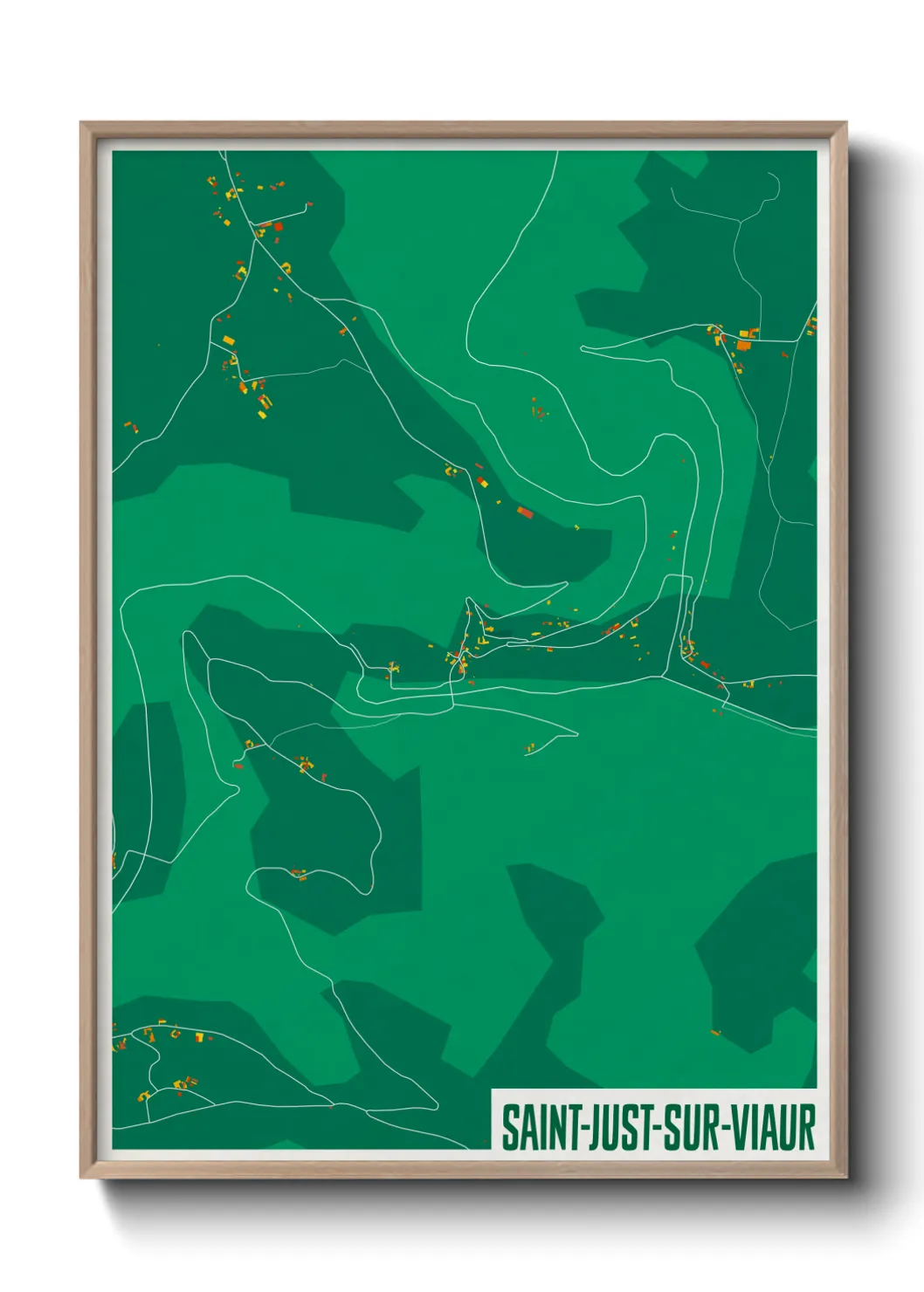 Une affiche de carte sur Saint-Just-sur-Viaur