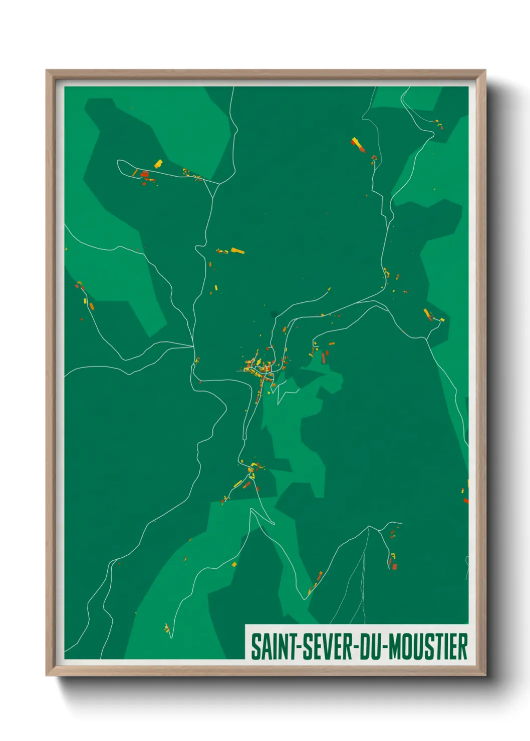 Une affiche de carte sur Saint-Sever-du-Moustier