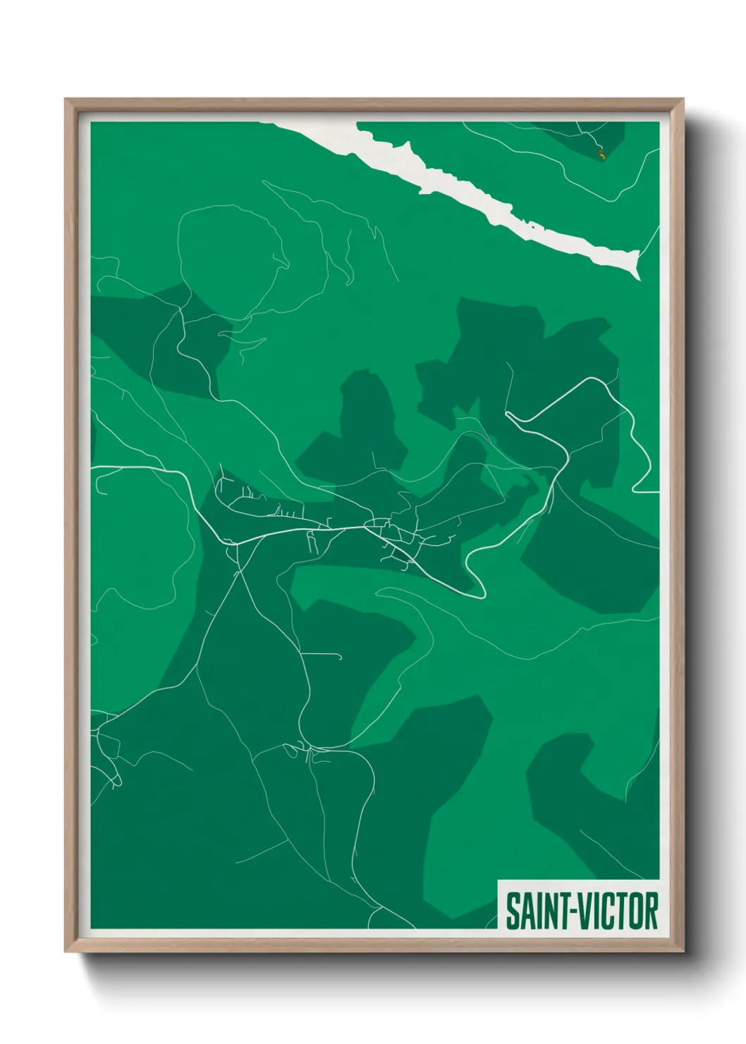 Une affiche de carte sur Saint-Victor