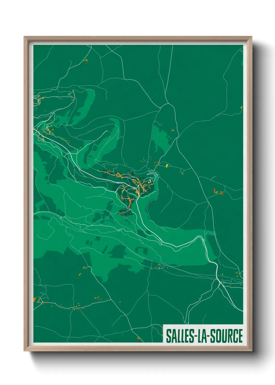 Une affiche de carte sur Salles-la-Source