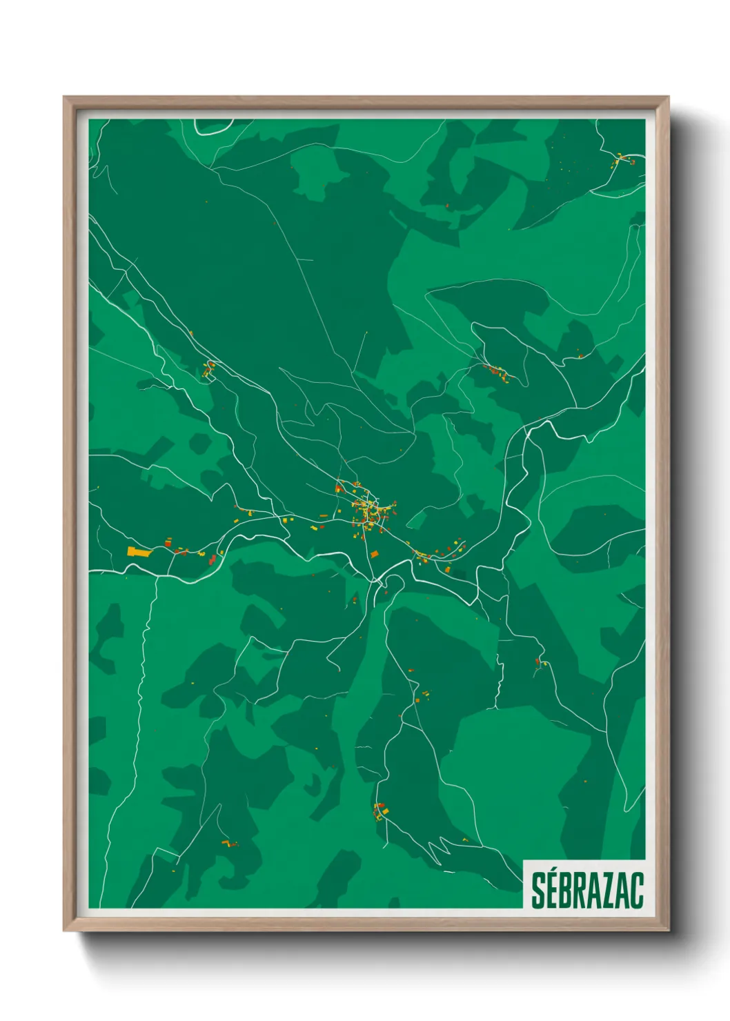 Une affiche de carte sur Sébrazac