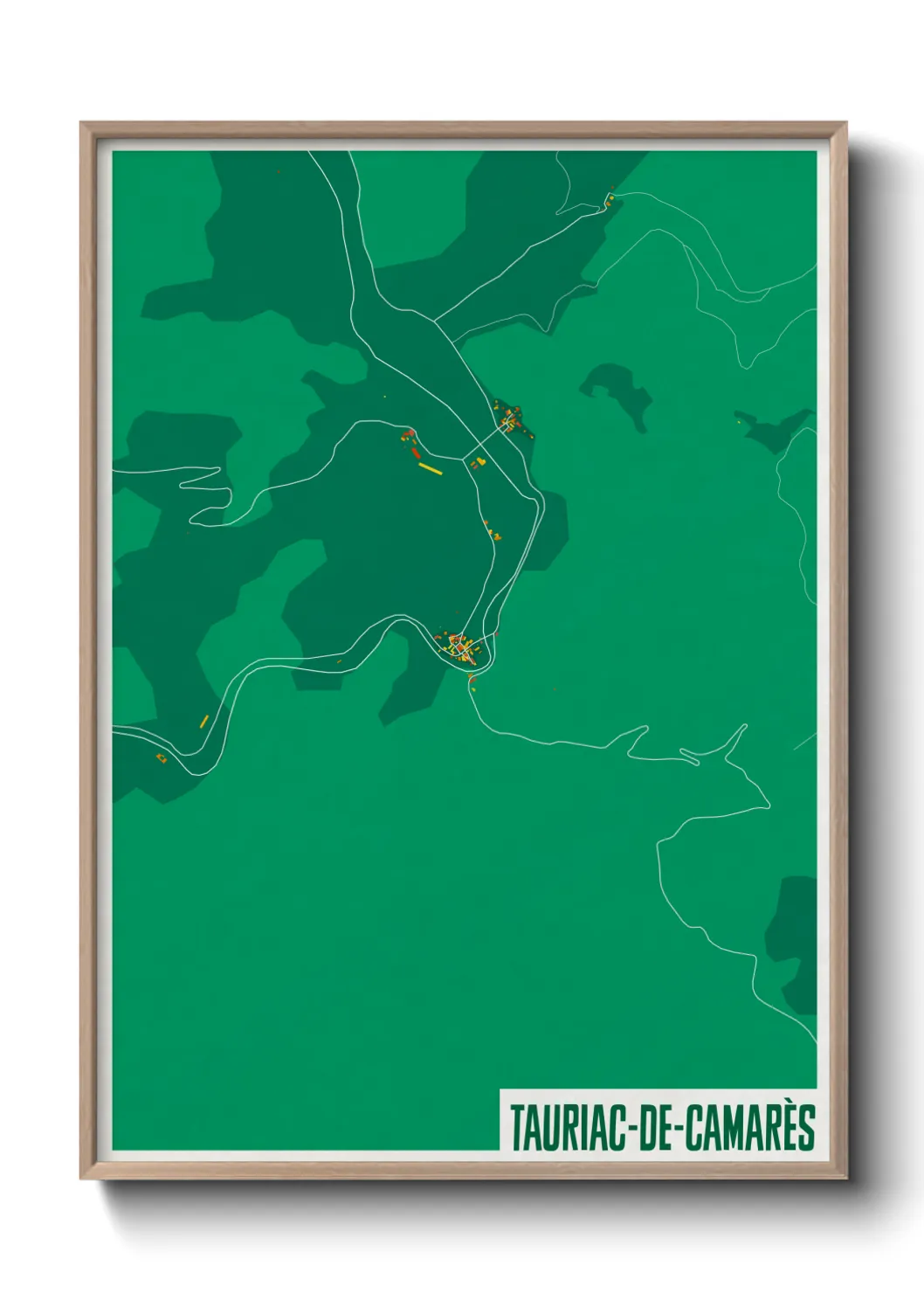 Une affiche de carte sur Tauriac-de-Camarès