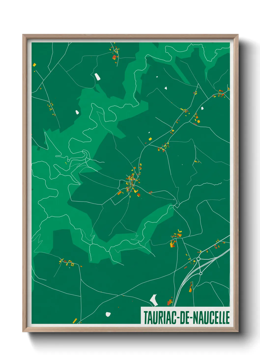 Une affiche de carte sur Tauriac-de-Naucelle