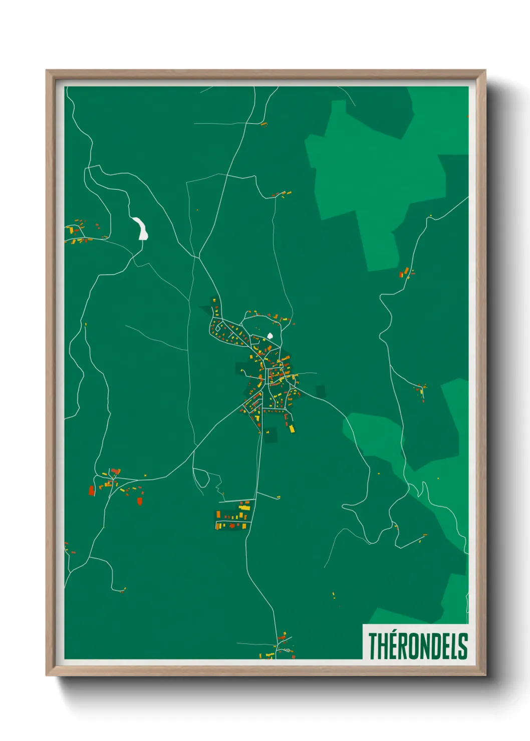 Une affiche de carte sur Thérondels