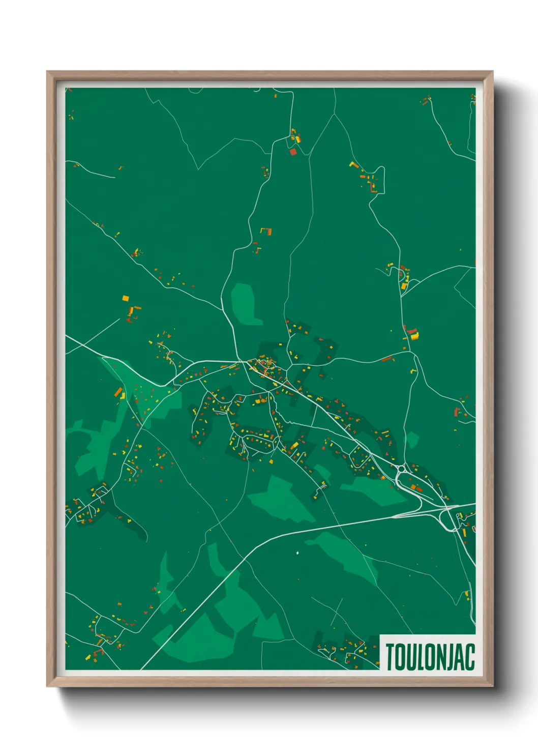 Une affiche de carte sur Toulonjac