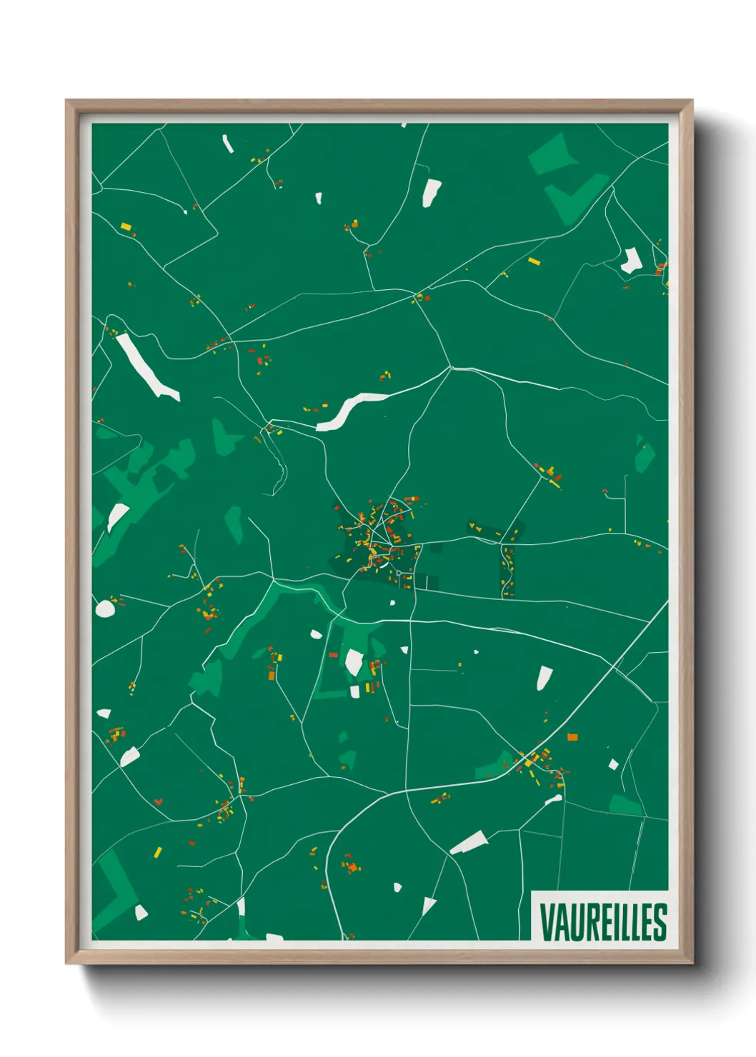 Une affiche de carte sur Vaureilles