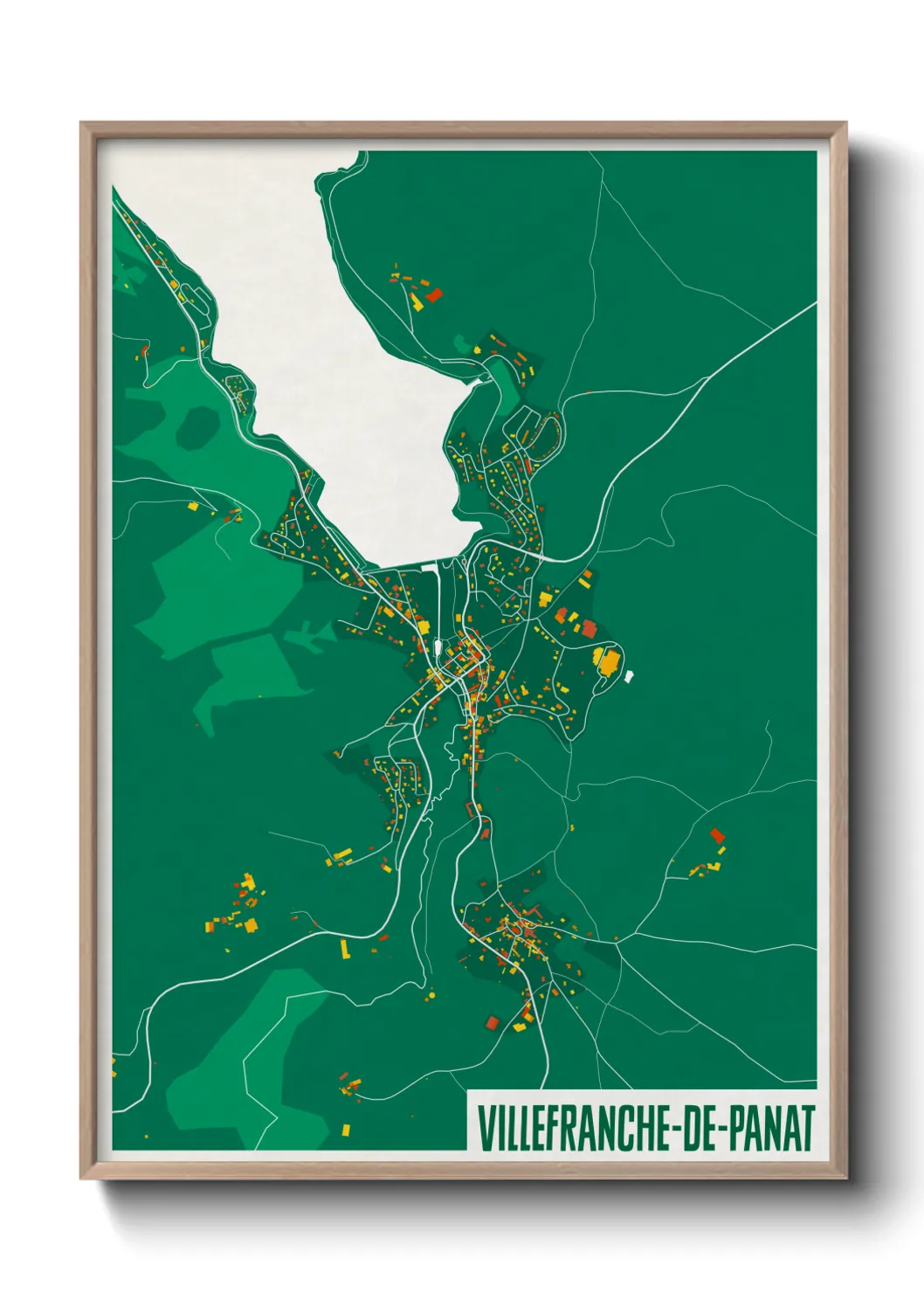 Une affiche de carte sur Villefranche-de-Panat