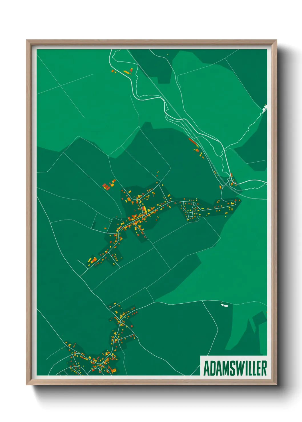 Une affiche de carte sur Adamswiller