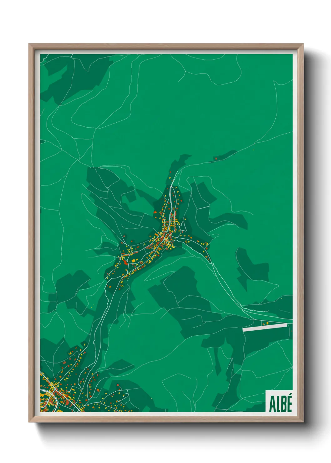 Une affiche de carte sur Albé