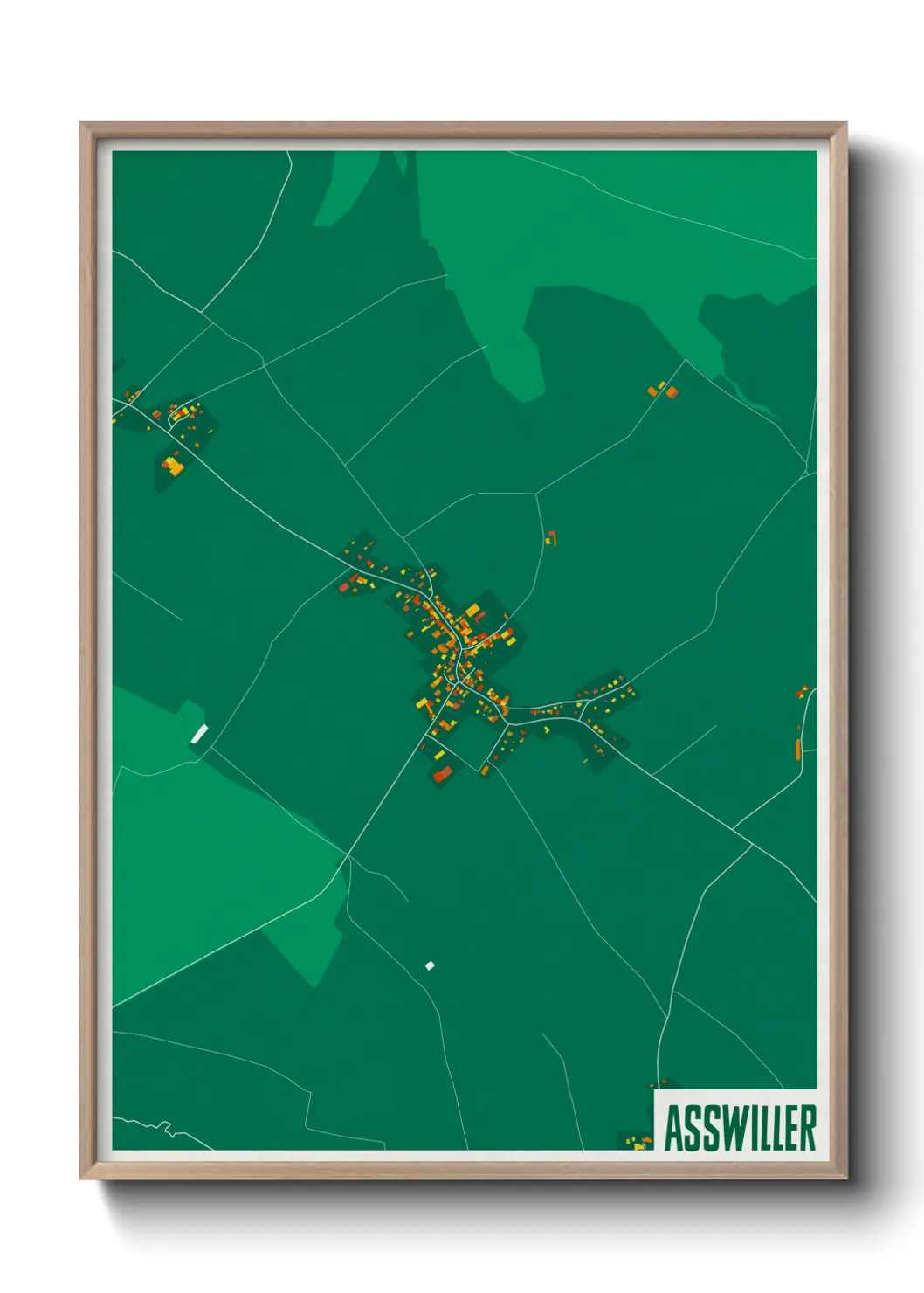 Une affiche de carte sur Asswiller