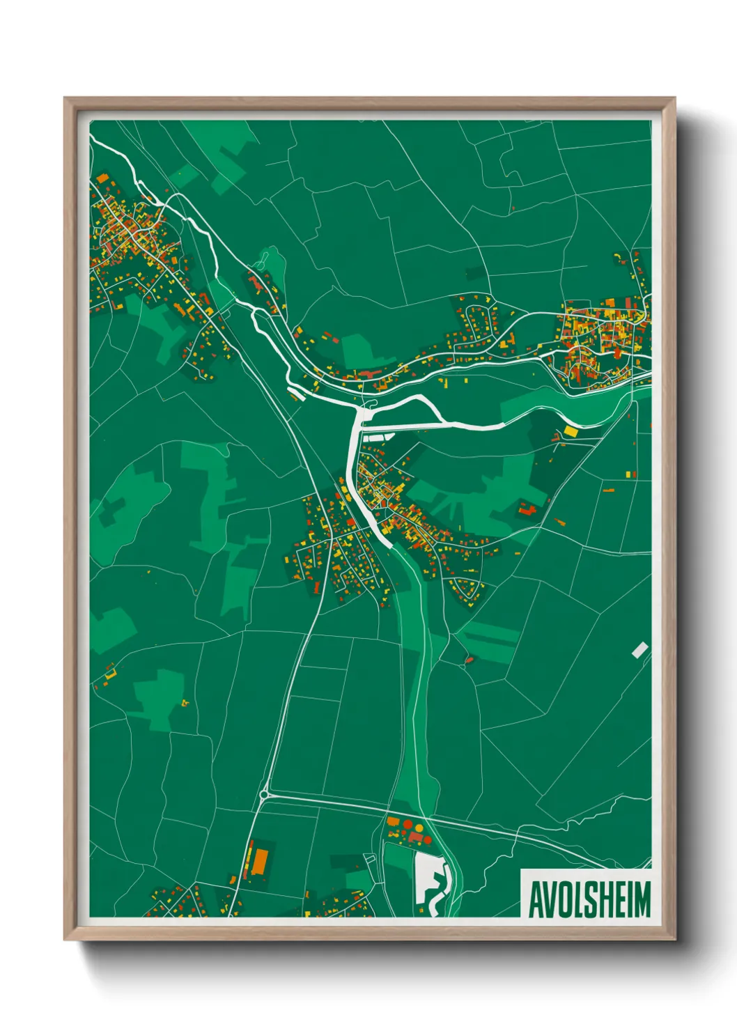 Une affiche de carte sur Avolsheim