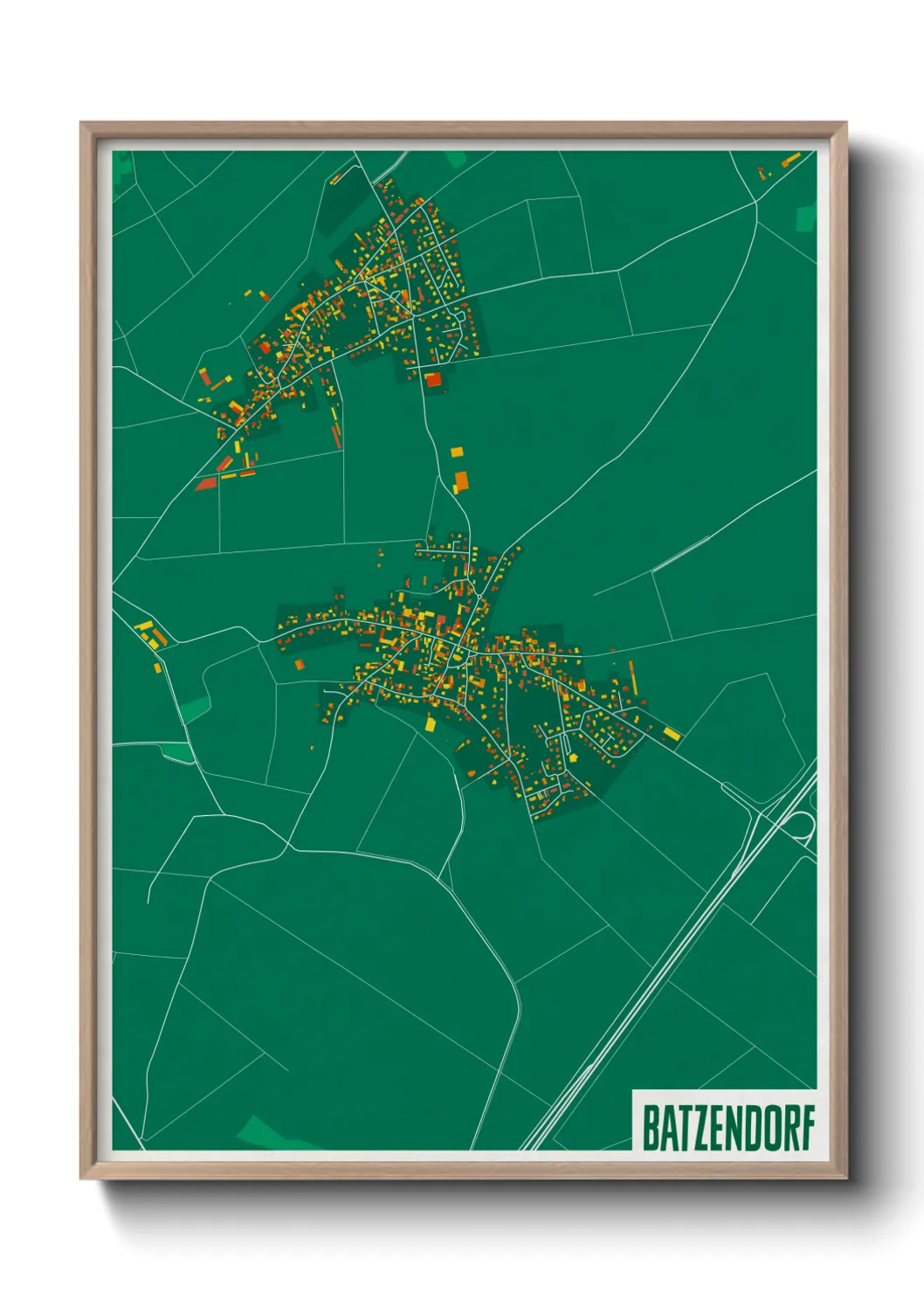 Une affiche de carte sur Batzendorf