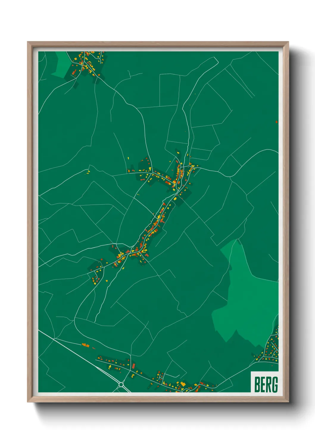 Une affiche de carte sur Berg